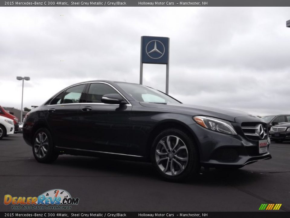 2015 Mercedes-Benz C 300 4Matic Steel Grey Metallic / Grey/Black Photo #3