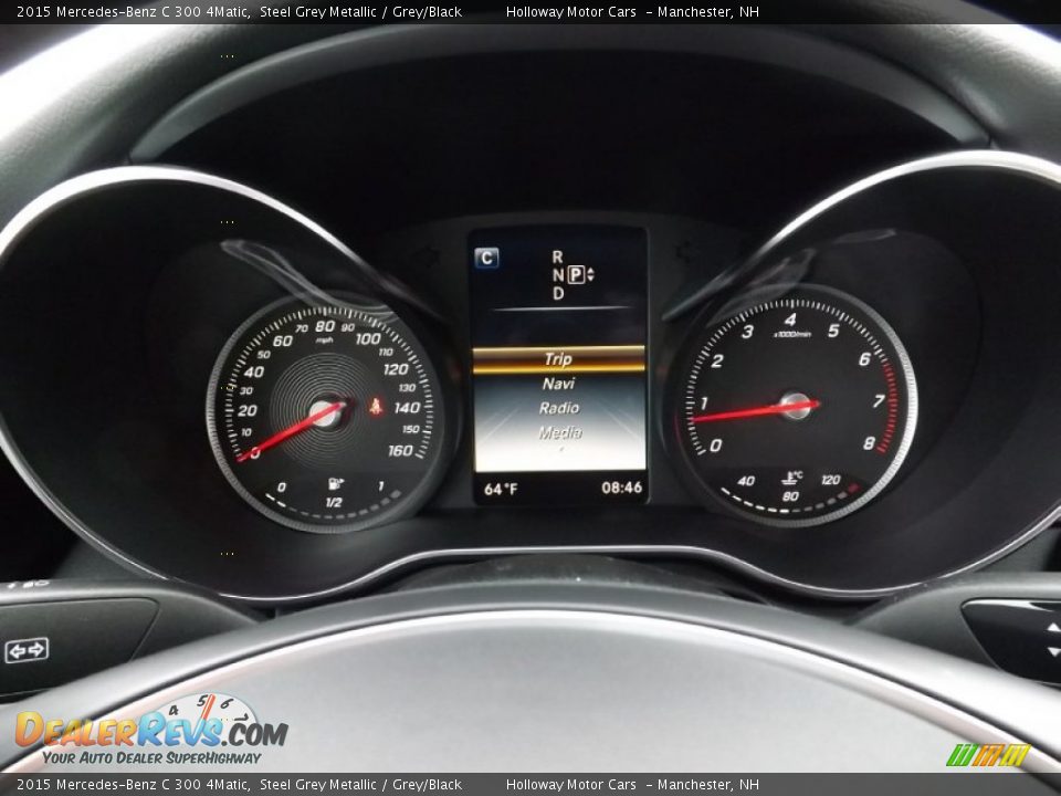 2015 Mercedes-Benz C 300 4Matic Steel Grey Metallic / Grey/Black Photo #14