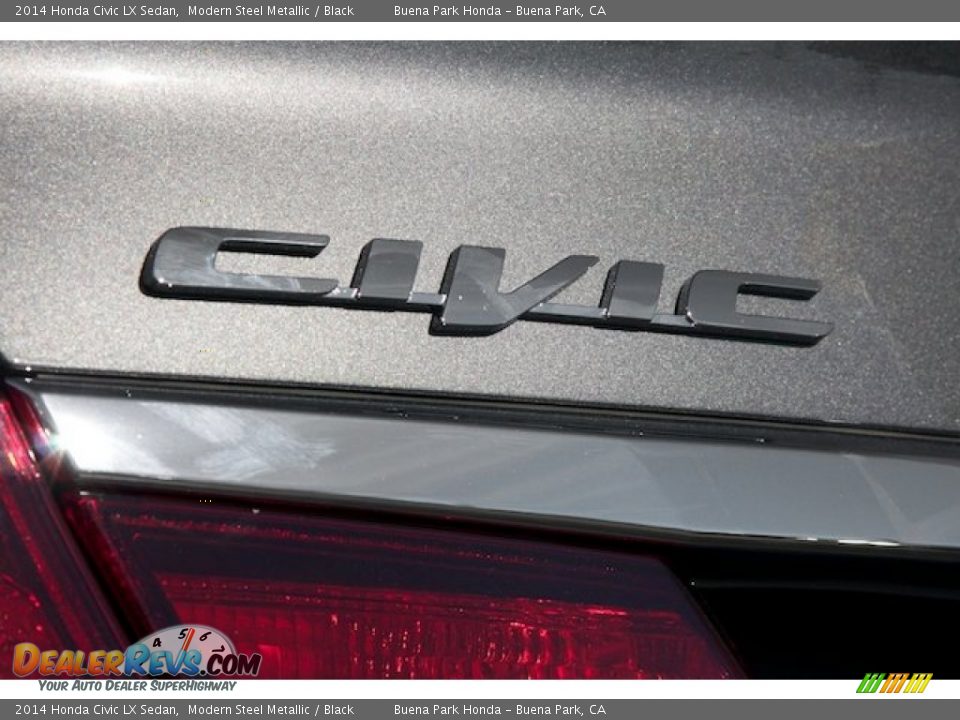 2014 Honda Civic LX Sedan Modern Steel Metallic / Black Photo #3
