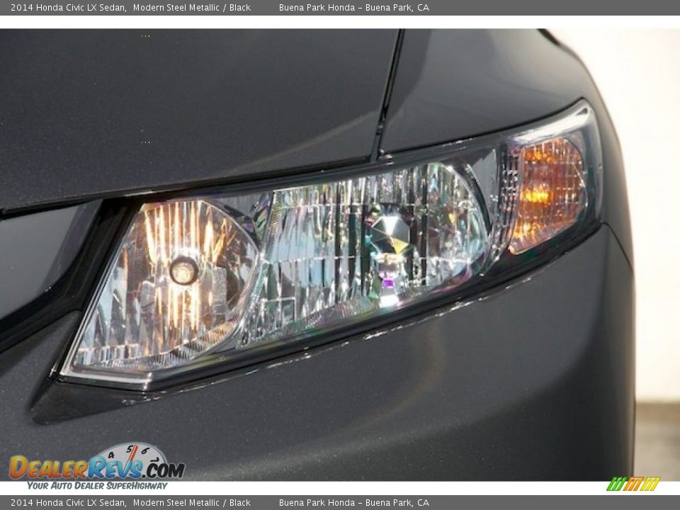 2014 Honda Civic LX Sedan Modern Steel Metallic / Black Photo #6