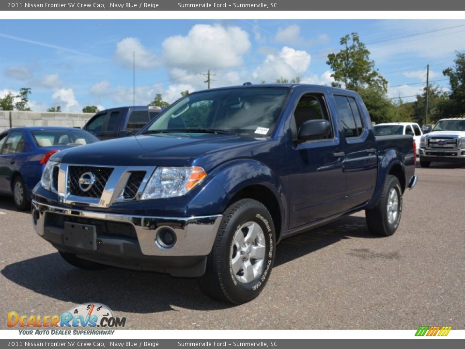 2011 Nissan Frontier SV Crew Cab Navy Blue / Beige Photo #7