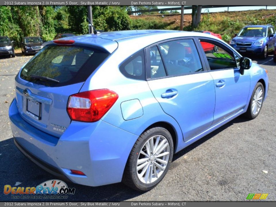 2012 Subaru Impreza 2.0i Premium 5 Door Sky Blue Metallic / Ivory Photo #6