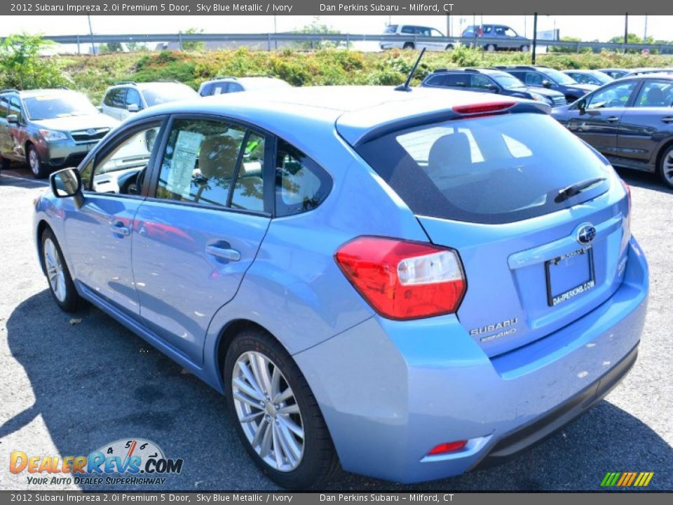 2012 Subaru Impreza 2.0i Premium 5 Door Sky Blue Metallic / Ivory Photo #10