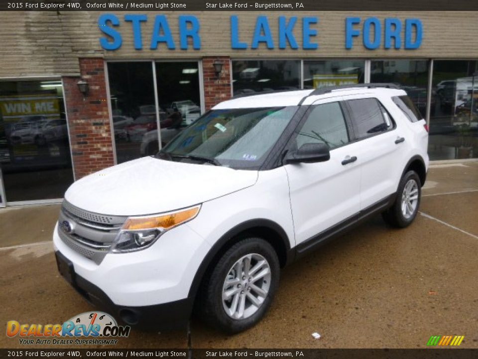 2015 Ford Explorer 4WD Oxford White / Medium Light Stone Photo #1