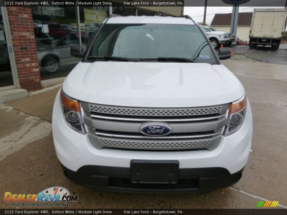 2015 Ford Explorer 4WD Oxford White / Medium Light Stone Photo #2