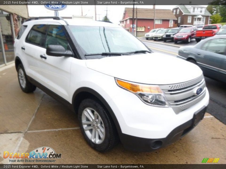 2015 Ford Explorer 4WD Oxford White / Medium Light Stone Photo #3