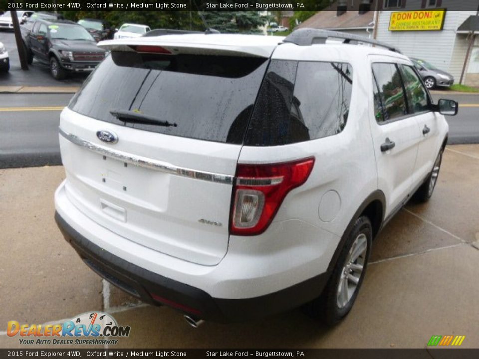 2015 Ford Explorer 4WD Oxford White / Medium Light Stone Photo #5