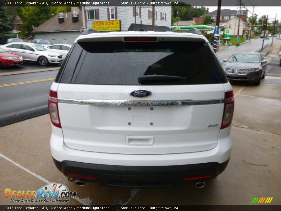 2015 Ford Explorer 4WD Oxford White / Medium Light Stone Photo #6