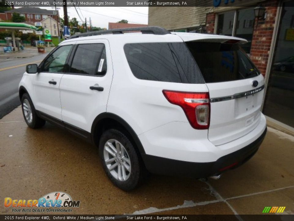 2015 Ford Explorer 4WD Oxford White / Medium Light Stone Photo #7
