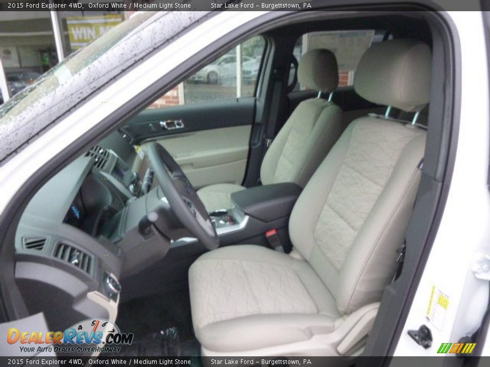 2015 Ford Explorer 4WD Oxford White / Medium Light Stone Photo #10