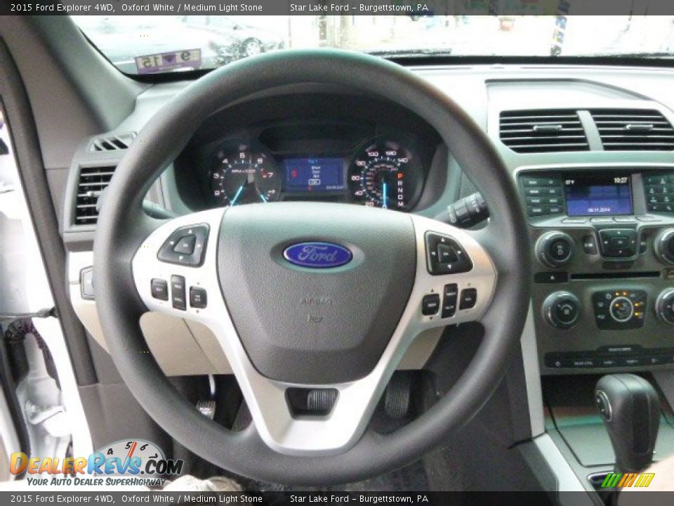 2015 Ford Explorer 4WD Oxford White / Medium Light Stone Photo #18