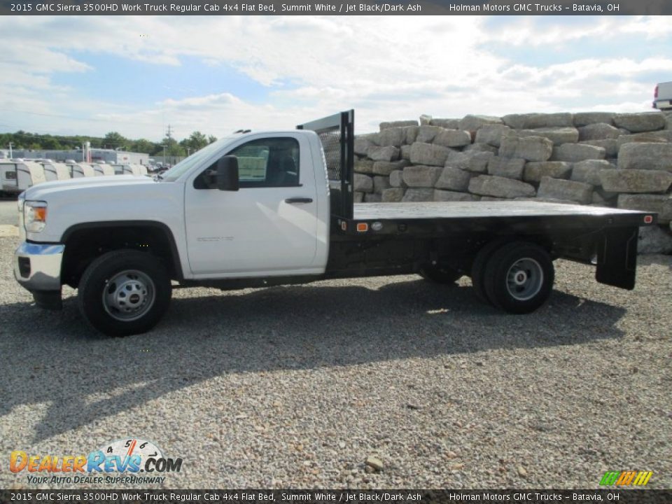 2015 GMC Sierra 3500HD Work Truck Regular Cab 4x4 Flat Bed Summit White / Jet Black/Dark Ash Photo #3
