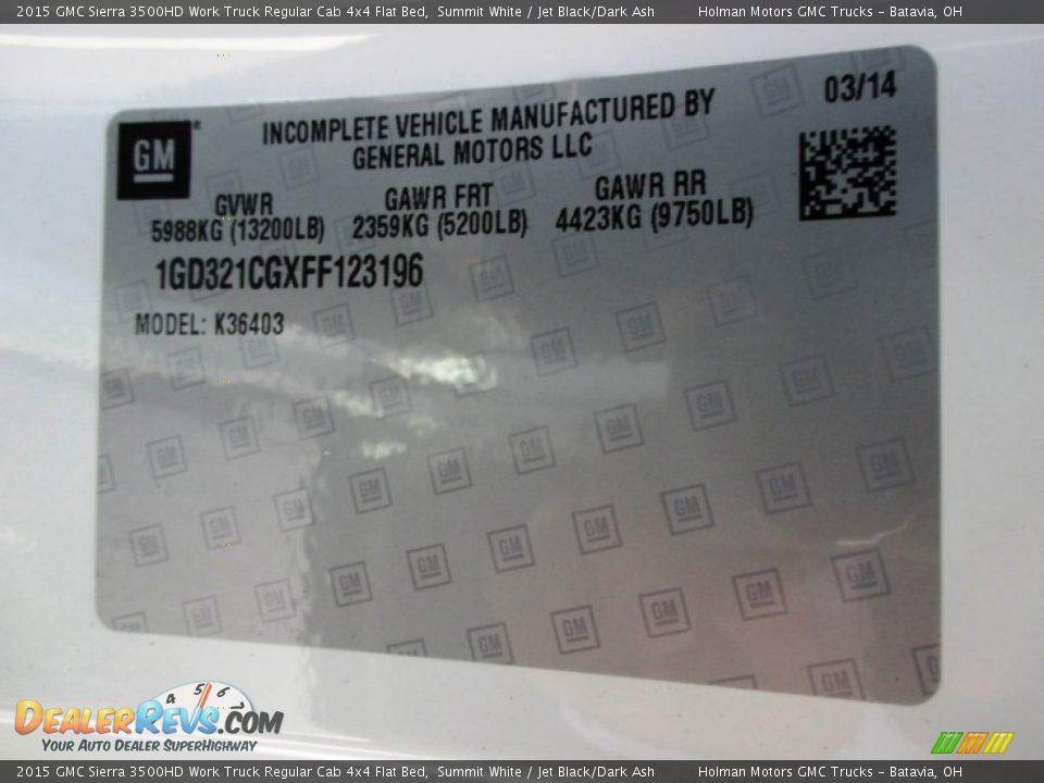 2015 GMC Sierra 3500HD Work Truck Regular Cab 4x4 Flat Bed Summit White / Jet Black/Dark Ash Photo #4