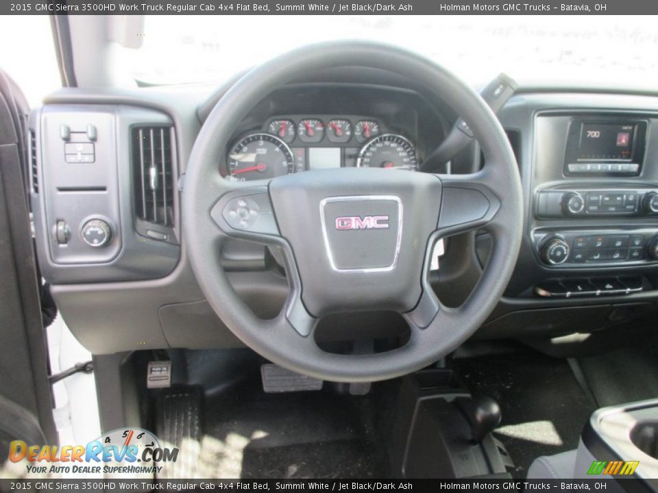 2015 GMC Sierra 3500HD Work Truck Regular Cab 4x4 Flat Bed Summit White / Jet Black/Dark Ash Photo #12