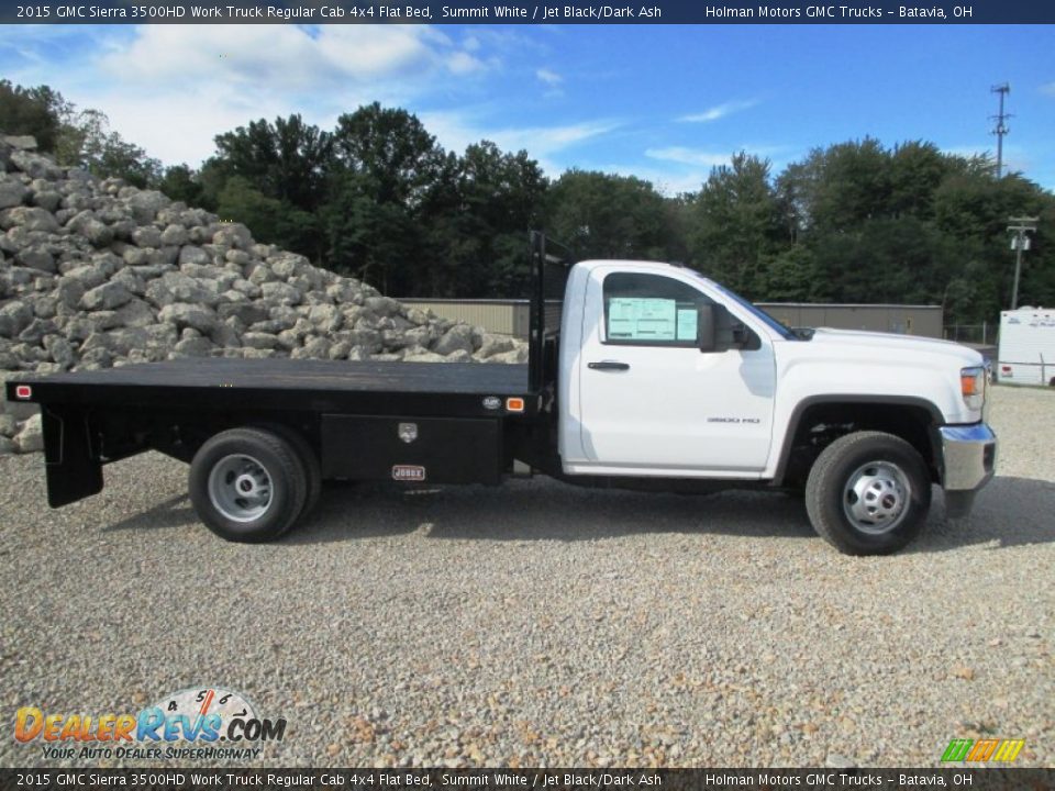2015 GMC Sierra 3500HD Work Truck Regular Cab 4x4 Flat Bed Summit White / Jet Black/Dark Ash Photo #20