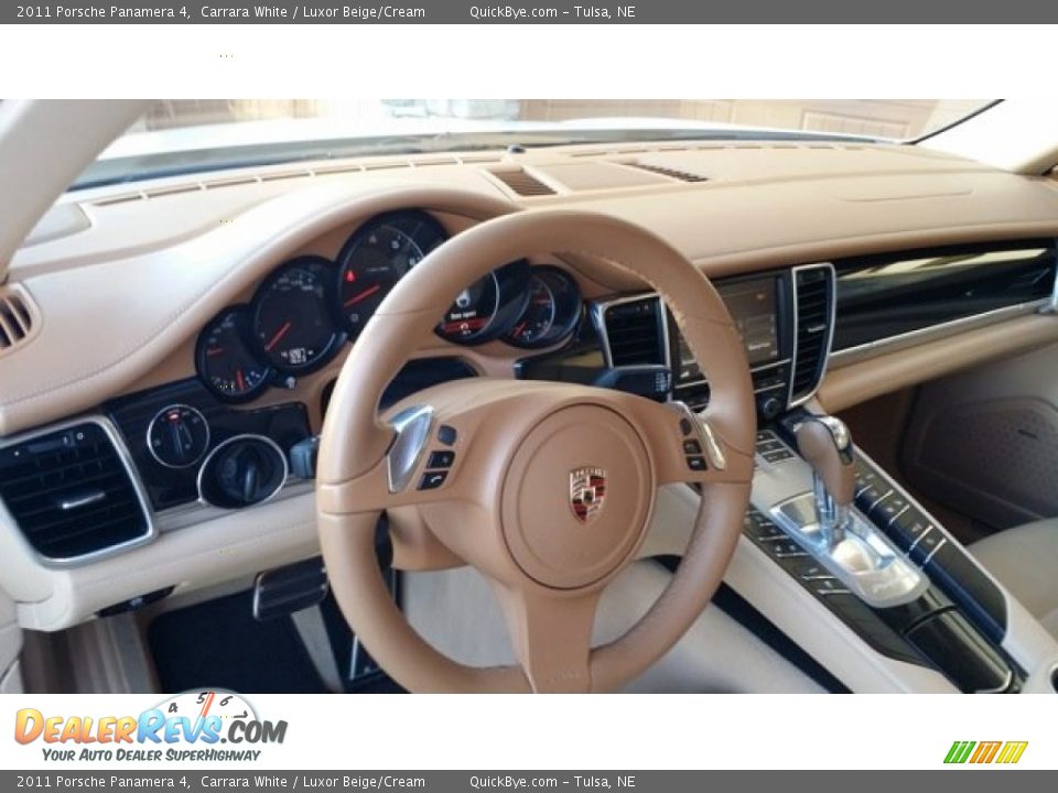 2011 Porsche Panamera 4 Carrara White / Luxor Beige/Cream Photo #2