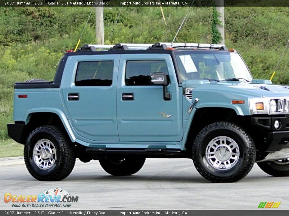 2007 Hummer H2 SUT Glacier Blue Metallic / Ebony Black Photo #36