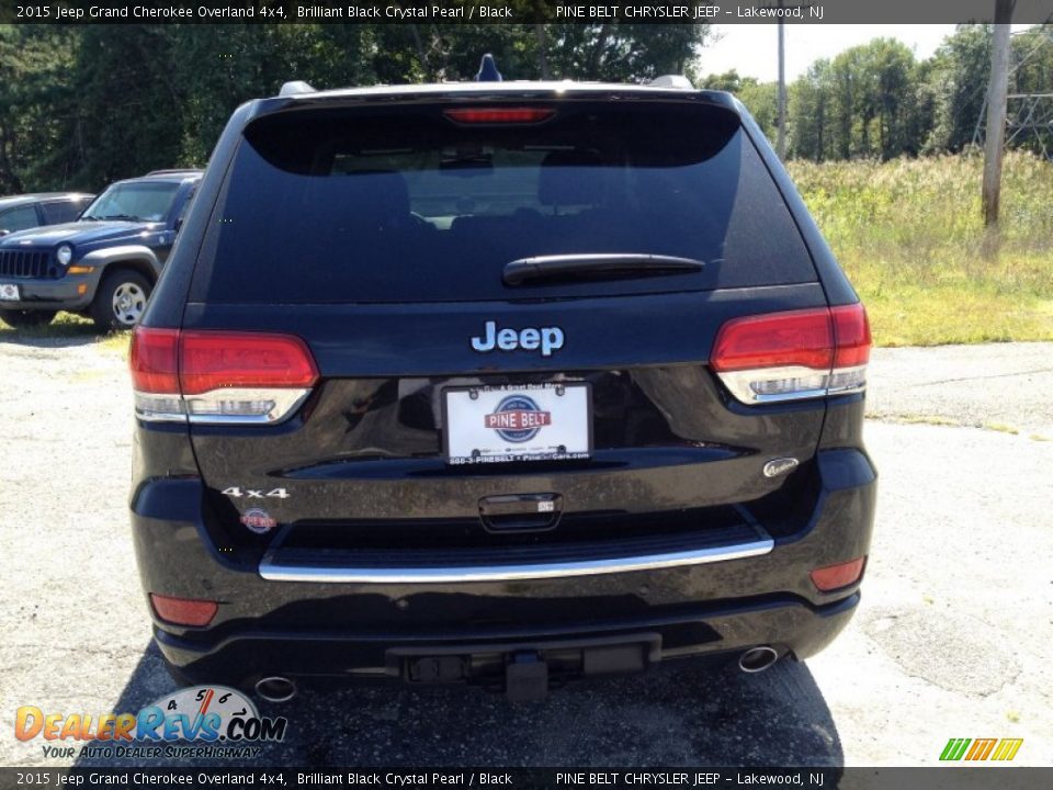 2015 Jeep Grand Cherokee Overland 4x4 Brilliant Black Crystal Pearl / Black Photo #5