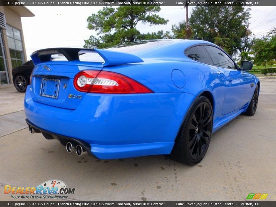 2013 Jaguar XK XKR-S Coupe French Racing Blue / XKR-S Warm Charcoal/Reims Blue Contrast Photo #9