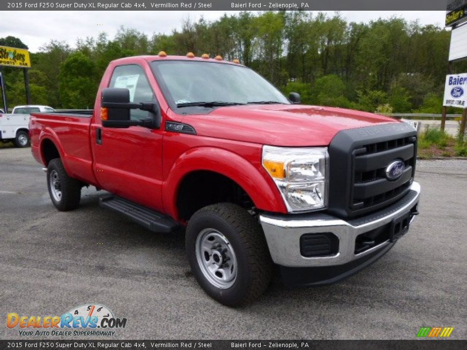 2015 Ford F250 Super Duty XL Regular Cab 4x4 Vermillion Red / Steel Photo #2
