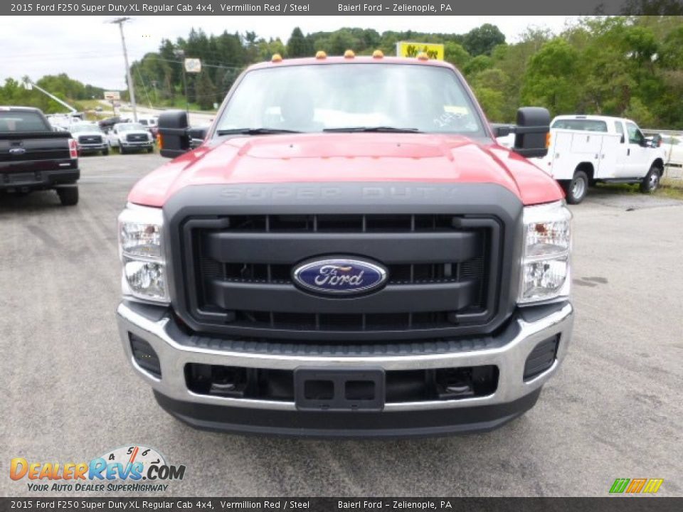 2015 Ford F250 Super Duty XL Regular Cab 4x4 Vermillion Red / Steel Photo #3