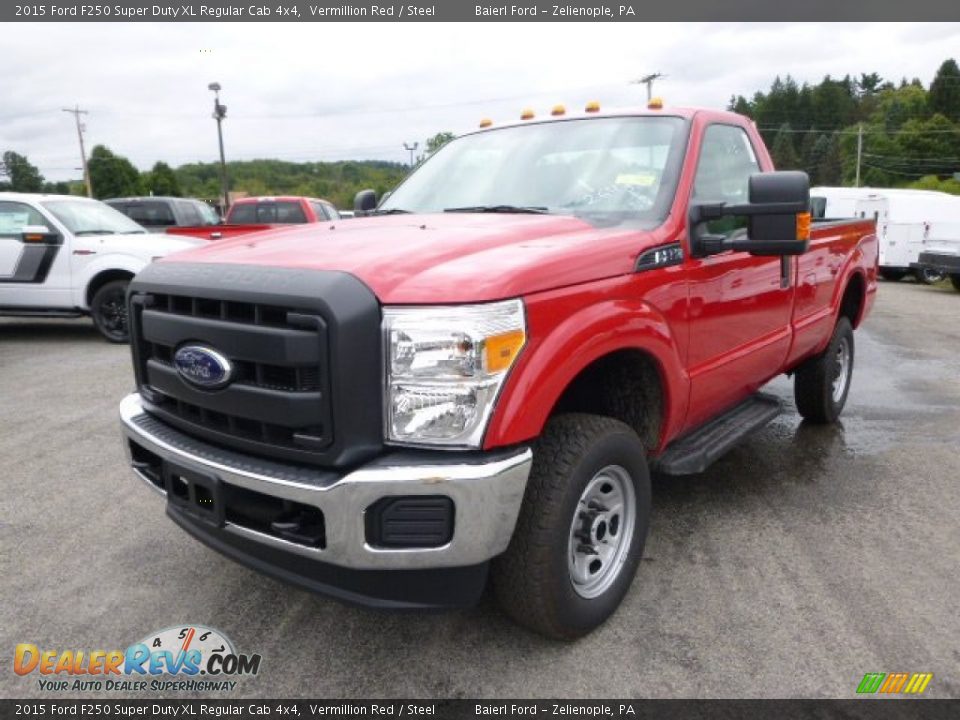 2015 Ford F250 Super Duty XL Regular Cab 4x4 Vermillion Red / Steel Photo #4