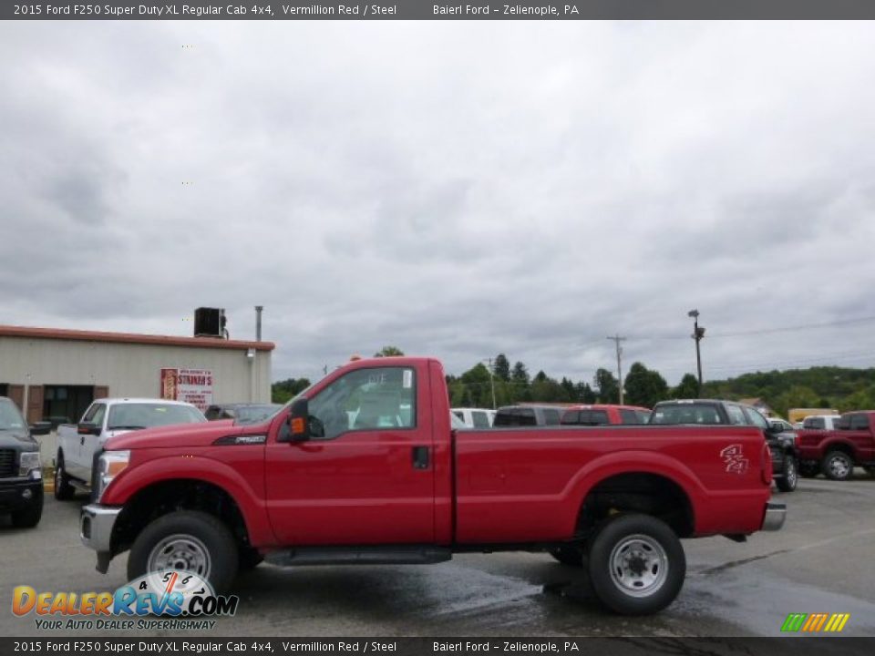 2015 Ford F250 Super Duty XL Regular Cab 4x4 Vermillion Red / Steel Photo #5