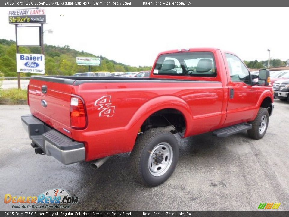 2015 Ford F250 Super Duty XL Regular Cab 4x4 Vermillion Red / Steel Photo #8