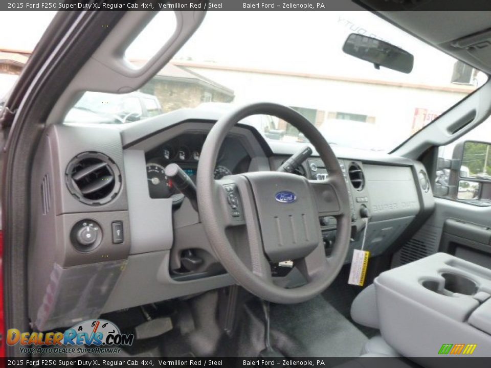 2015 Ford F250 Super Duty XL Regular Cab 4x4 Vermillion Red / Steel Photo #12