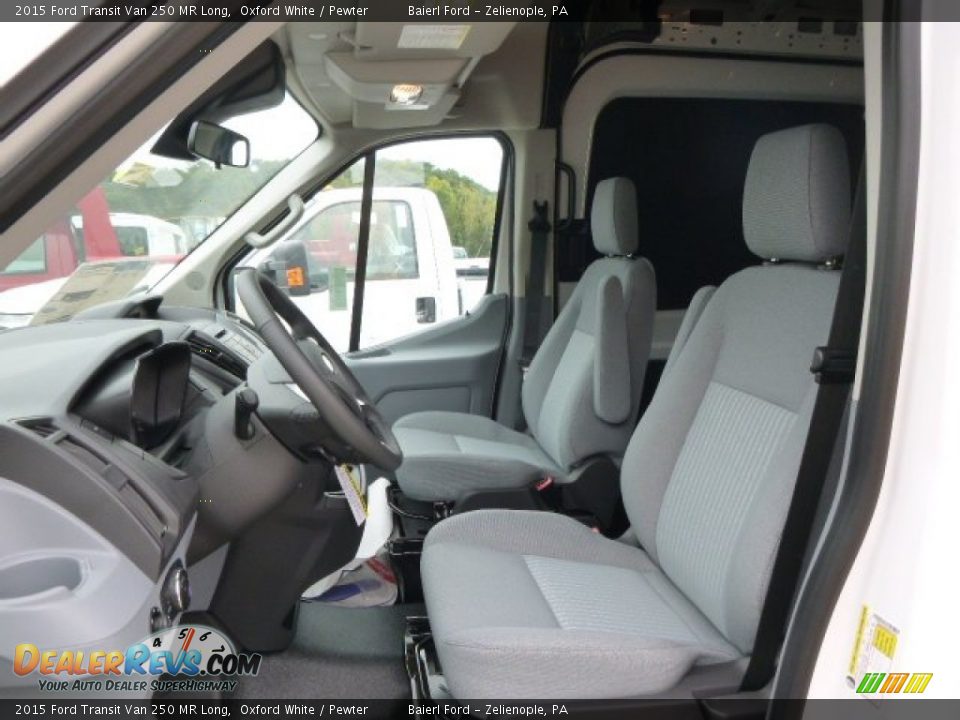 Pewter Interior - 2015 Ford Transit Van 250 MR Long Photo #13