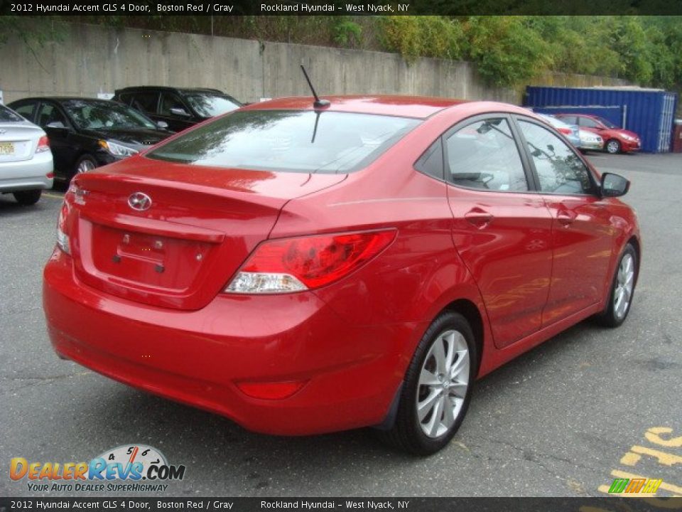 2012 Hyundai Accent GLS 4 Door Boston Red / Gray Photo #4