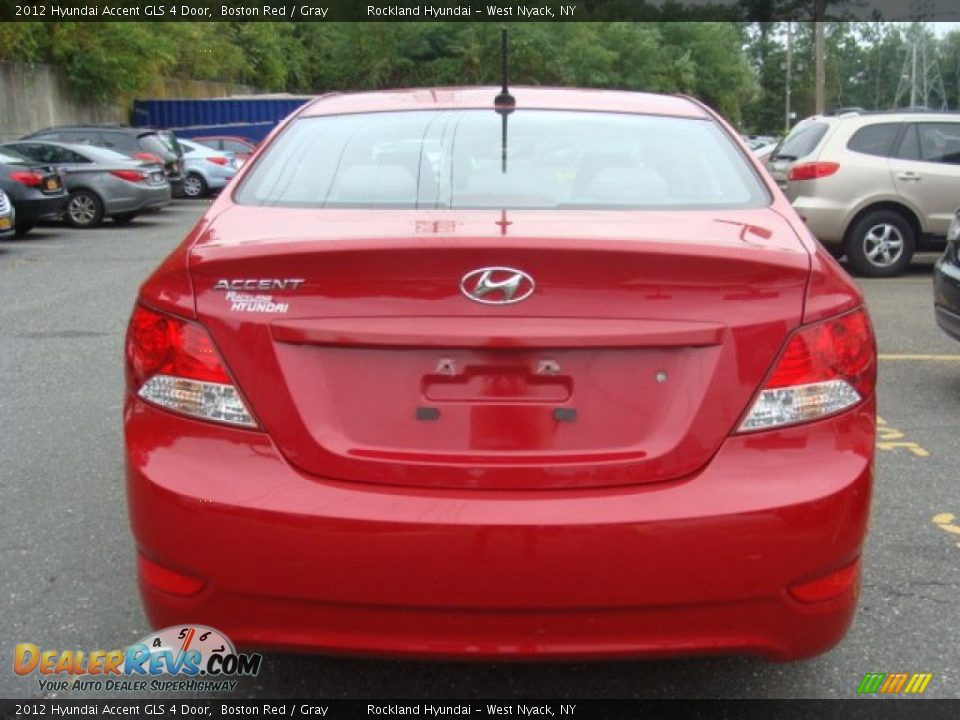 2012 Hyundai Accent GLS 4 Door Boston Red / Gray Photo #5