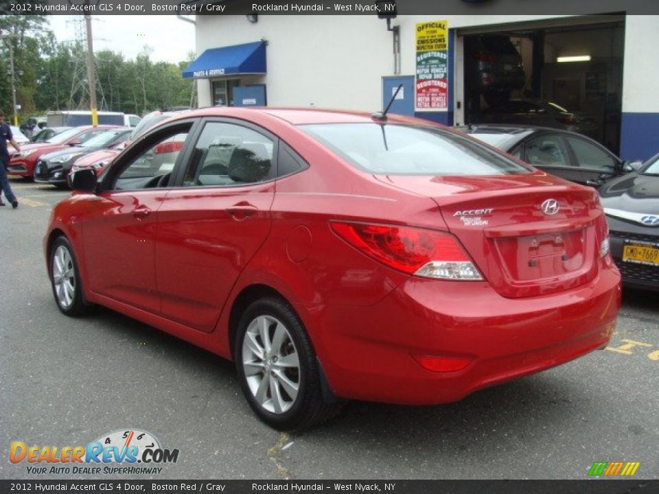 2012 Hyundai Accent GLS 4 Door Boston Red / Gray Photo #6
