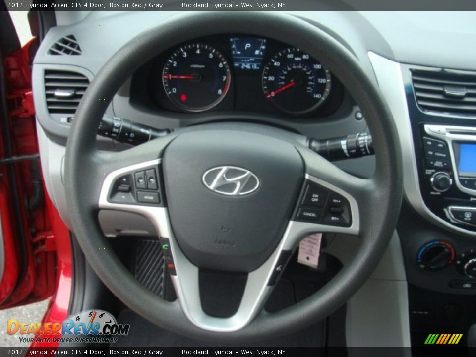 2012 Hyundai Accent GLS 4 Door Boston Red / Gray Photo #13