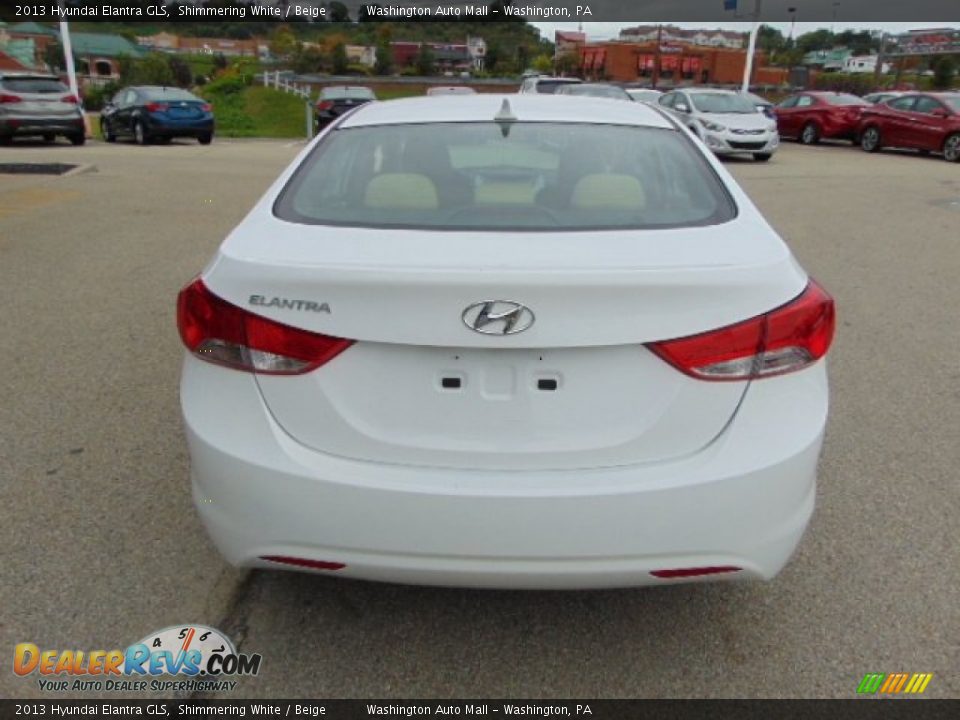 2013 Hyundai Elantra GLS Shimmering White / Beige Photo #8