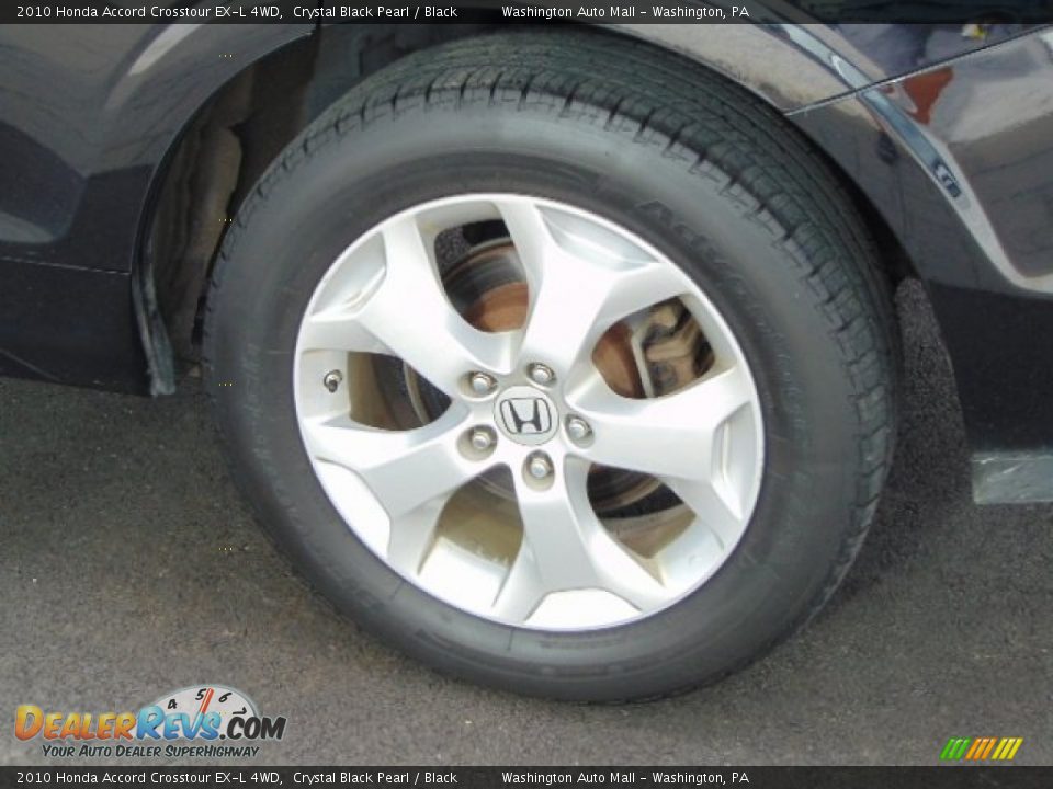 2010 Honda Accord Crosstour EX-L 4WD Crystal Black Pearl / Black Photo #6