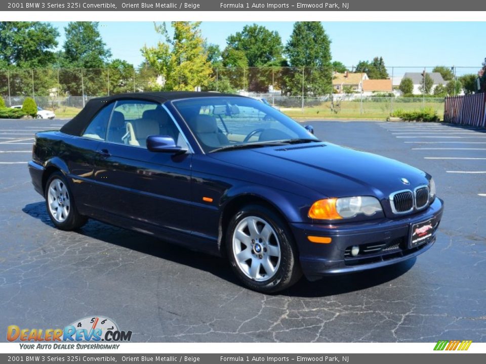 2001 BMW 3 Series 325i Convertible Orient Blue Metallic / Beige Photo #20