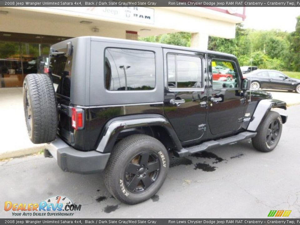 2008 Jeep Wrangler Unlimited Sahara 4x4 Black / Dark Slate Gray/Med Slate Gray Photo #8