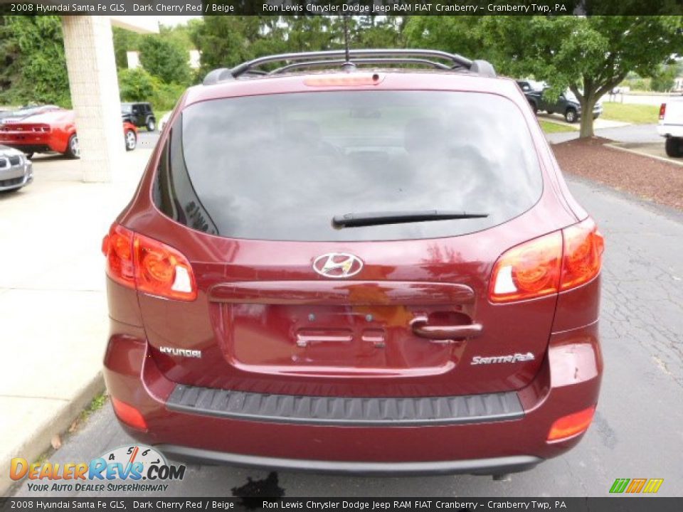 2008 Hyundai Santa Fe GLS Dark Cherry Red / Beige Photo #7
