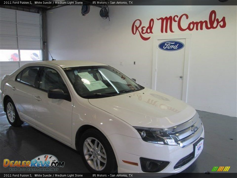 2011 Ford Fusion S White Suede / Medium Light Stone Photo #1