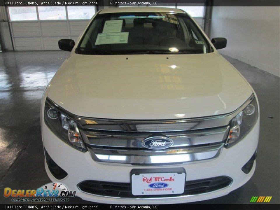 2011 Ford Fusion S White Suede / Medium Light Stone Photo #2