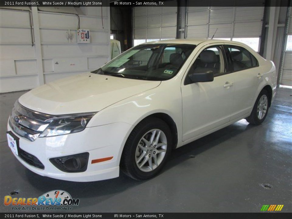 2011 Ford Fusion S White Suede / Medium Light Stone Photo #3