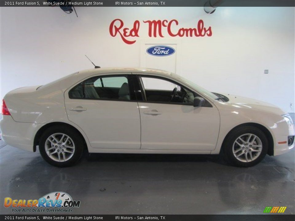 2011 Ford Fusion S White Suede / Medium Light Stone Photo #7