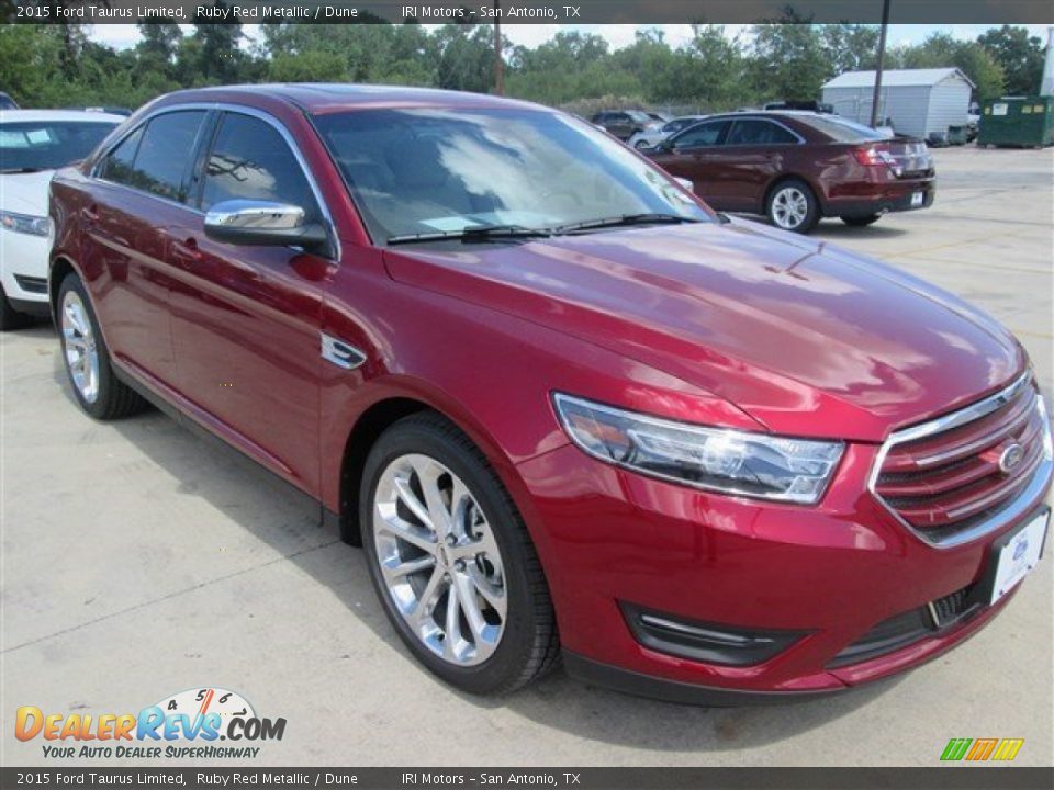 2015 Ford Taurus Limited Ruby Red Metallic / Dune Photo #7
