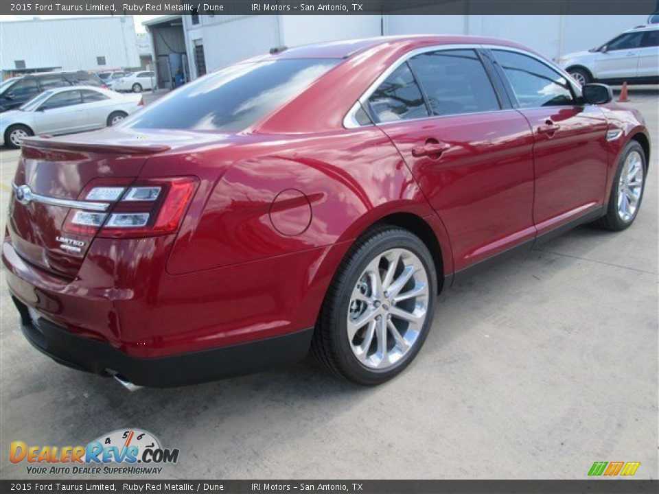 2015 Ford Taurus Limited Ruby Red Metallic / Dune Photo #9