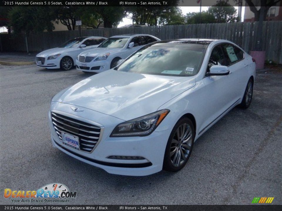2015 Hyundai Genesis 5.0 Sedan Casablanca White / Black Photo #1