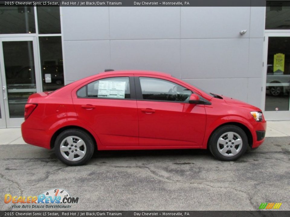 Red Hot 2015 Chevrolet Sonic LS Sedan Photo #2