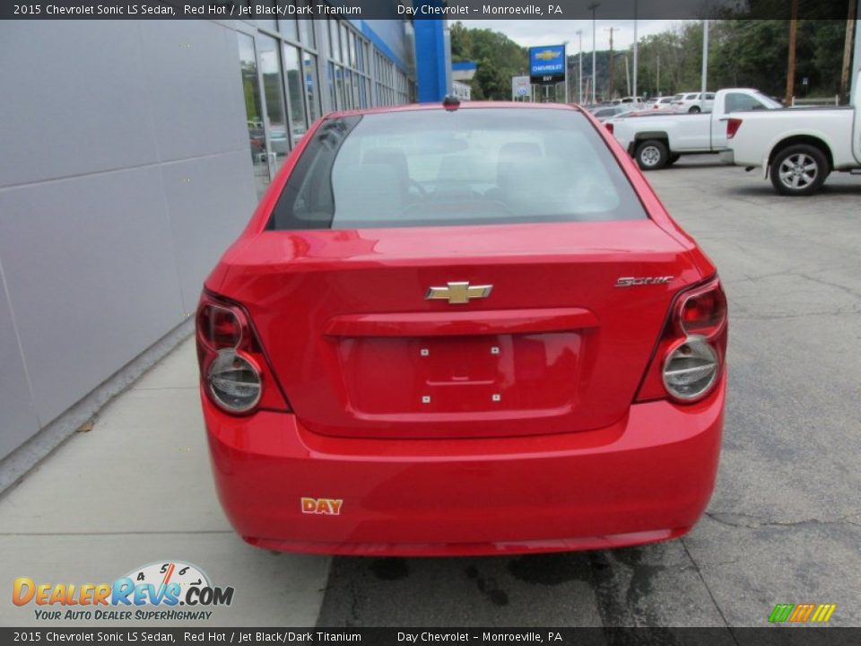 2015 Chevrolet Sonic LS Sedan Red Hot / Jet Black/Dark Titanium Photo #5