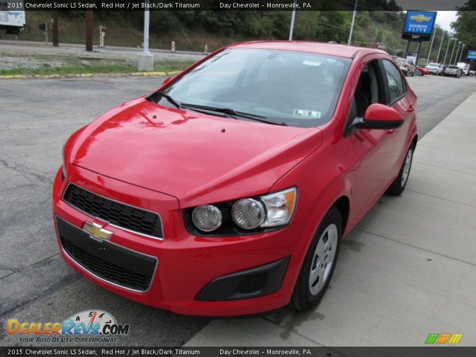 2015 Chevrolet Sonic LS Sedan Red Hot / Jet Black/Dark Titanium Photo #7