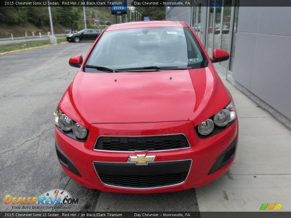 2015 Chevrolet Sonic LS Sedan Red Hot / Jet Black/Dark Titanium Photo #8